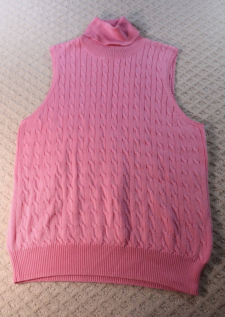 NWT Ralph Lauren Sport Sweater Hampton Classic Womens Pink Stretch Ribbed Size L